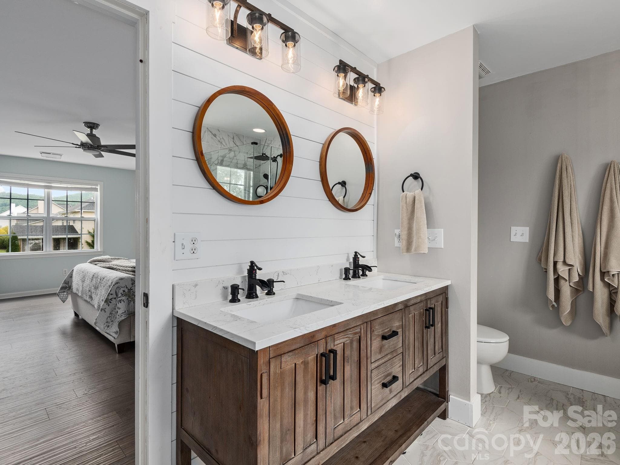 Primary Bath with walk-in Closet. - 288 Walnut Crest Road, Fletcher
