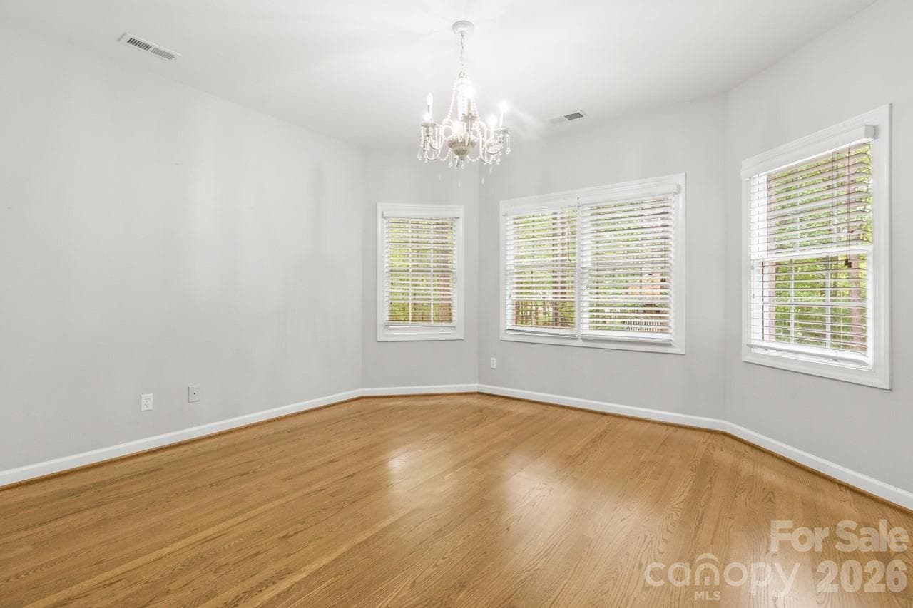 Bedroom 2 features a great view of the backyard. - 4415 Everclear Court, Charlotte