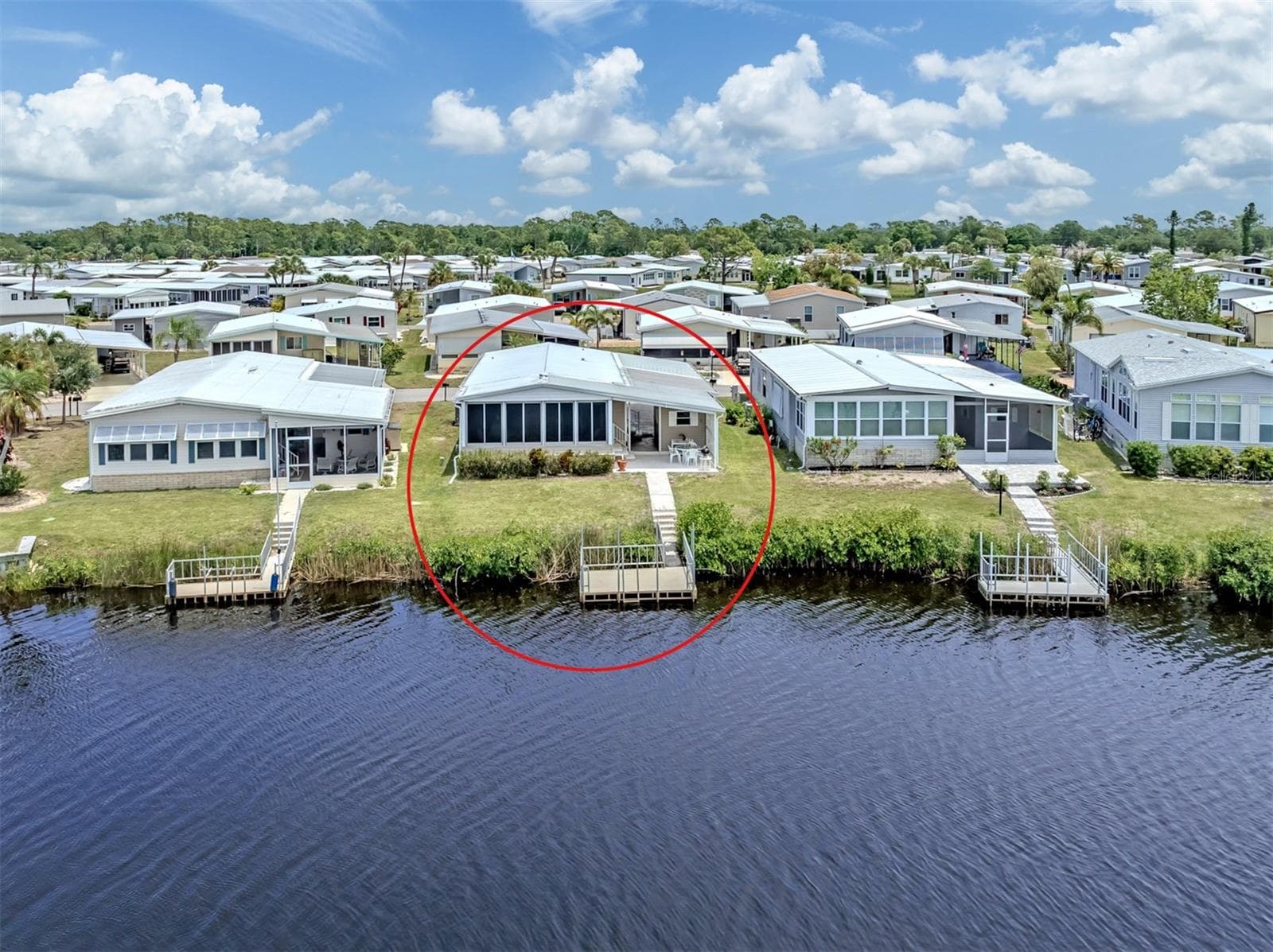 Rear exterior, dock - 132 MARTINIQUE RD, NORTH PORT