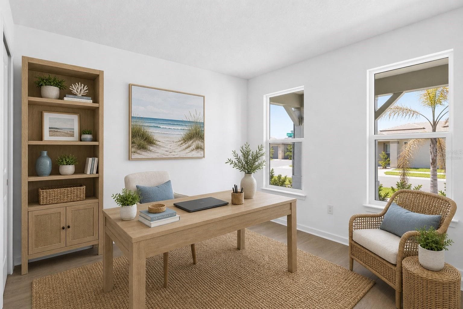 Virtually staged first level bedroom can be used as flex space showing how easily this room can live as an office, reading room, or creative retreat. - 13824 SUNLIGHT MEADOW DR, RIVERVIEW
