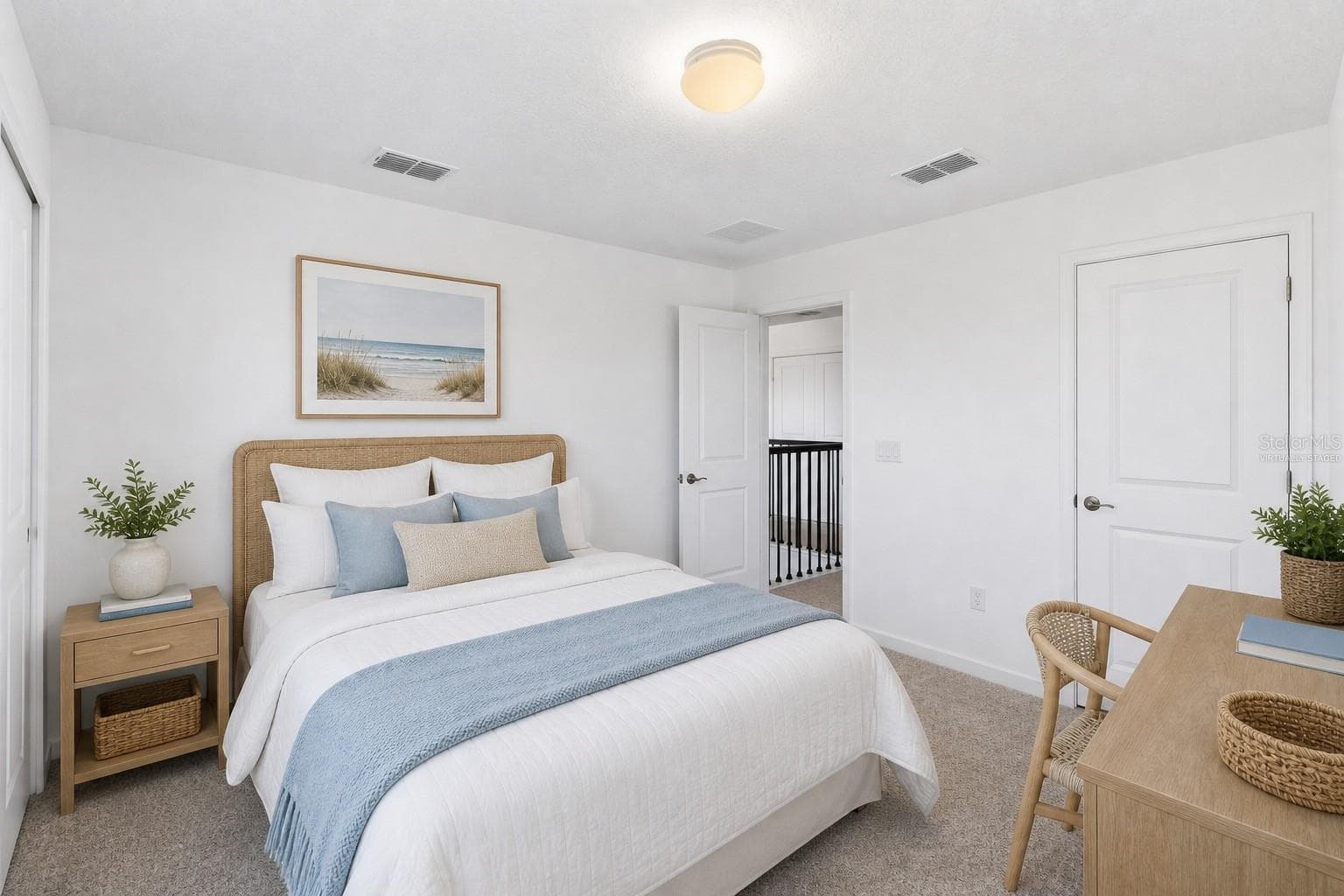 Virtually staged bedroom showing a soft, restful setup with room to unwind. - 13824 SUNLIGHT MEADOW DR, RIVERVIEW