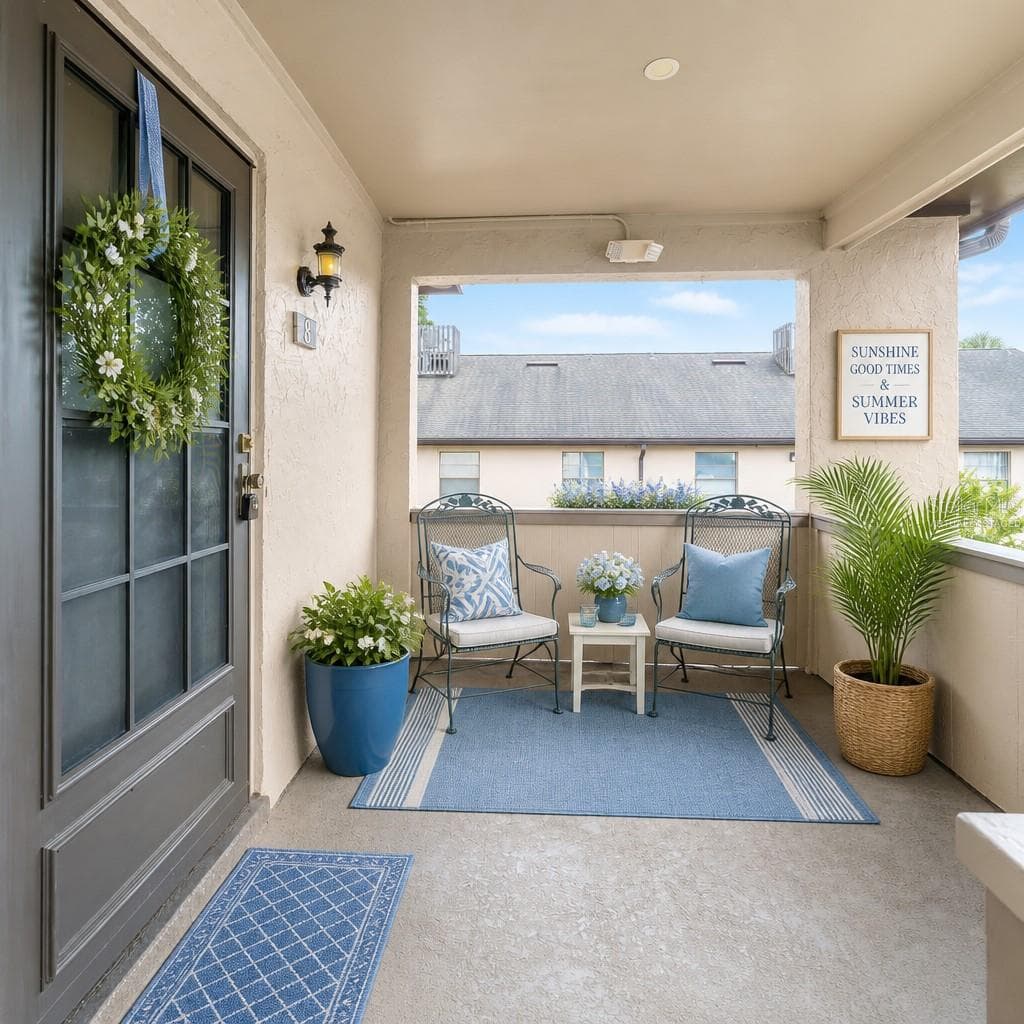 Patio in front to enjoy the breeze and birds.(Partially virtually staged) - 2415 NE 7TH ST #8, OCALA