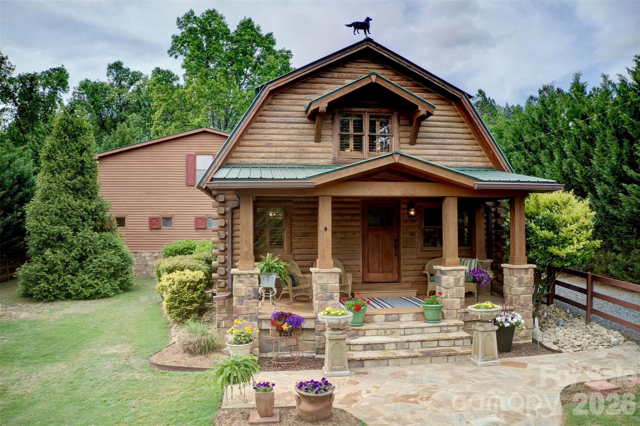 Stone patio and porch enlarged & redesigned - Davidson