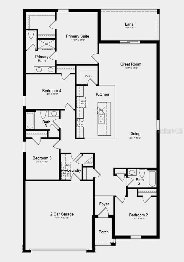 Floor Plan - Additional Highlights Include: window blinds throughout the whole house and all appliances included - 6754 EQUINOX LN, NORTH FORT MYERS