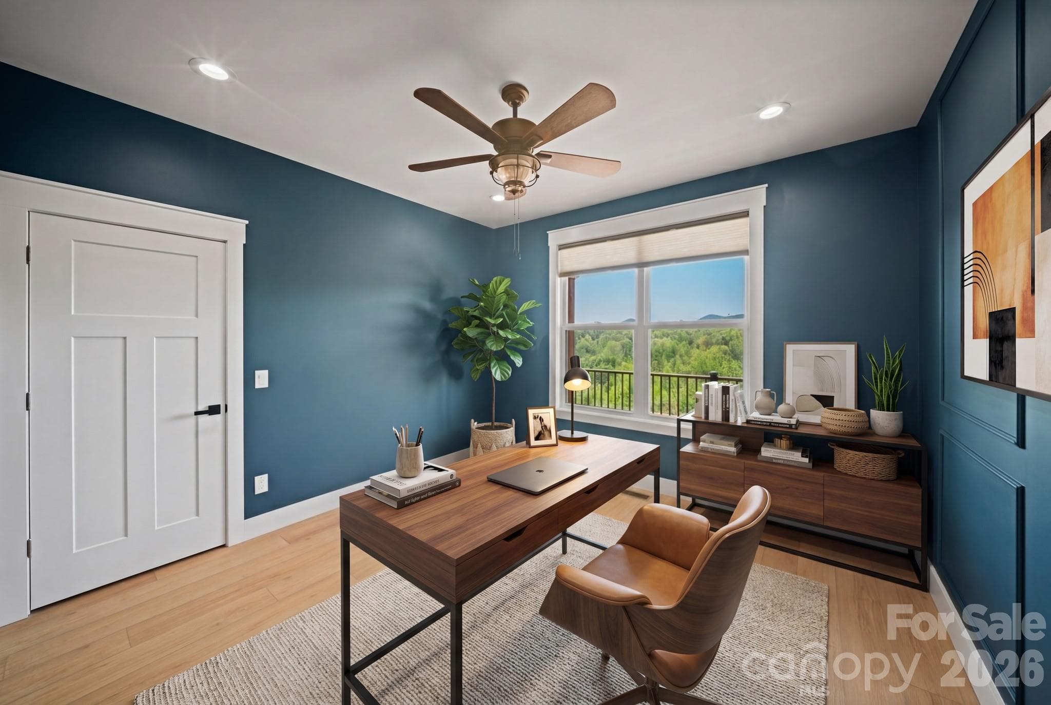 Guest bedroom #2 (virtually staged as an office) - 111 Pisgah Gap Drive, Candler