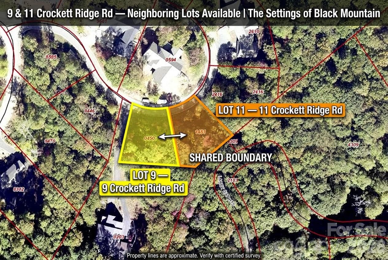 Shared boundary with 11 Crockett Ridge (.20 acre parcel available for purchase) - Black Mountain