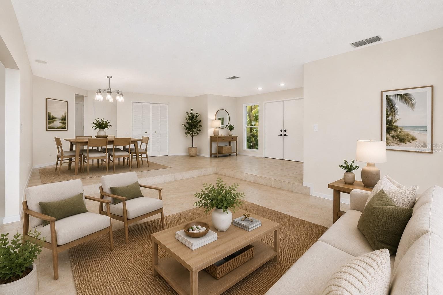 Virtually Staged - living and dining room - 2721 NORTHRIDGE DR E, CLEARWATER