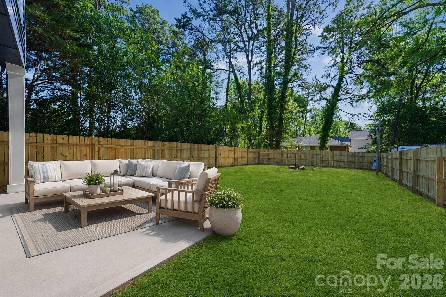 Grass is virtually enhanced.  Lawn has been seeded - Charlotte