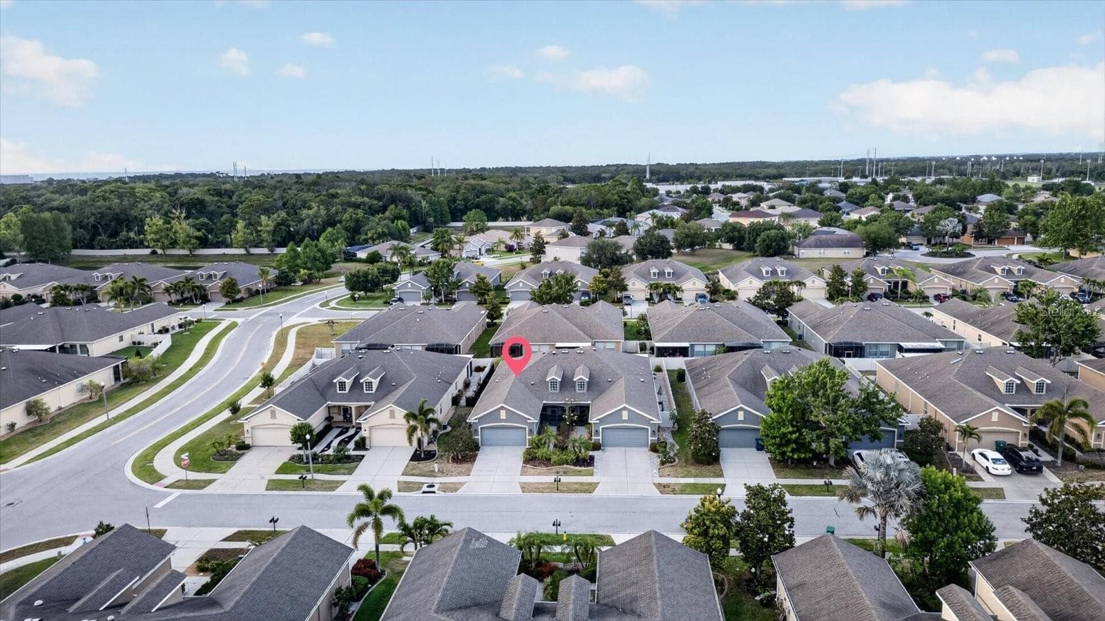 Aerial view of the Gulfwinds neighborhood and surrounding residential streets. - 2153 BARRACUDA CT, HOLIDAY