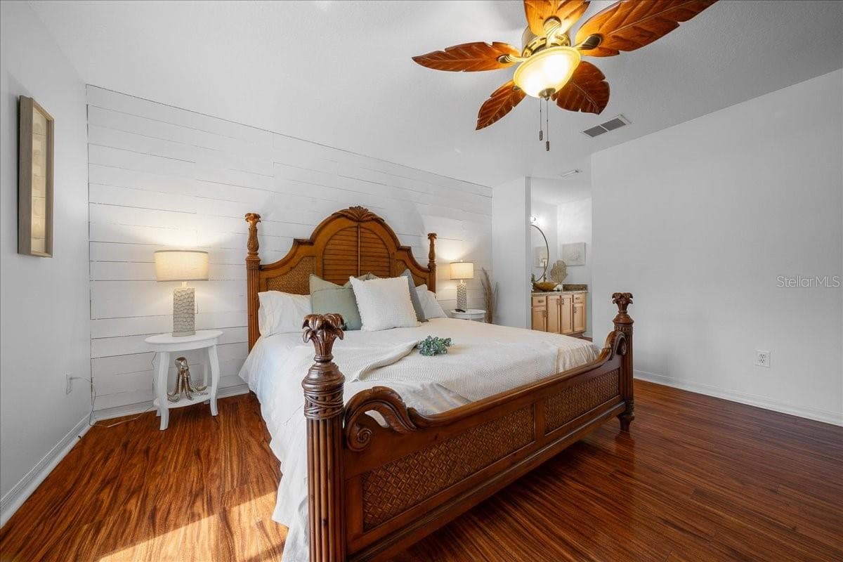 Shiplap Wall Paneling in Primary Bedroom - VILLAGES OF SUMTER, THE VILLAGES