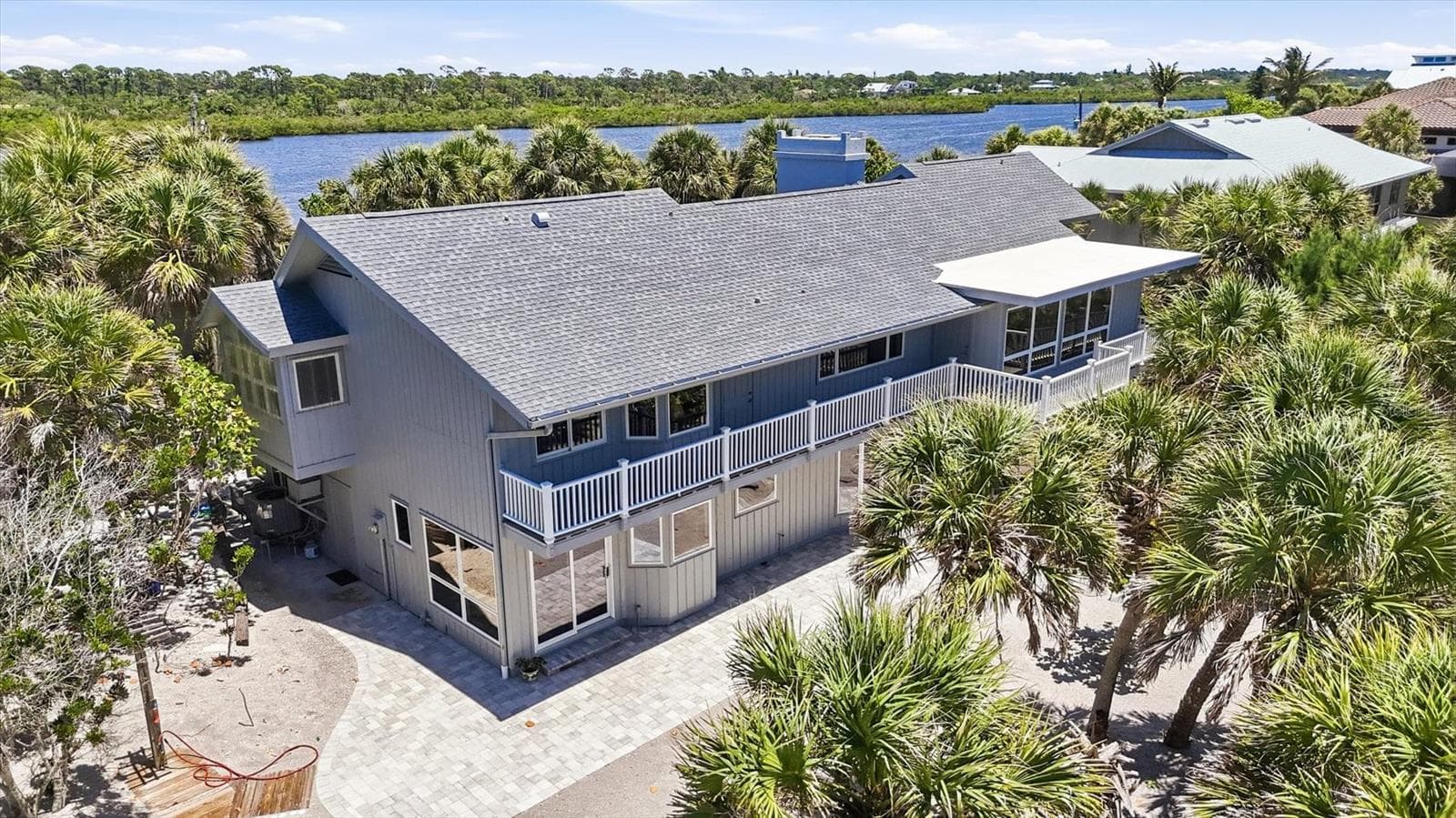 Views from backyard to Bay - 750 N MANASOTA KEY RD, ENGLEWOOD