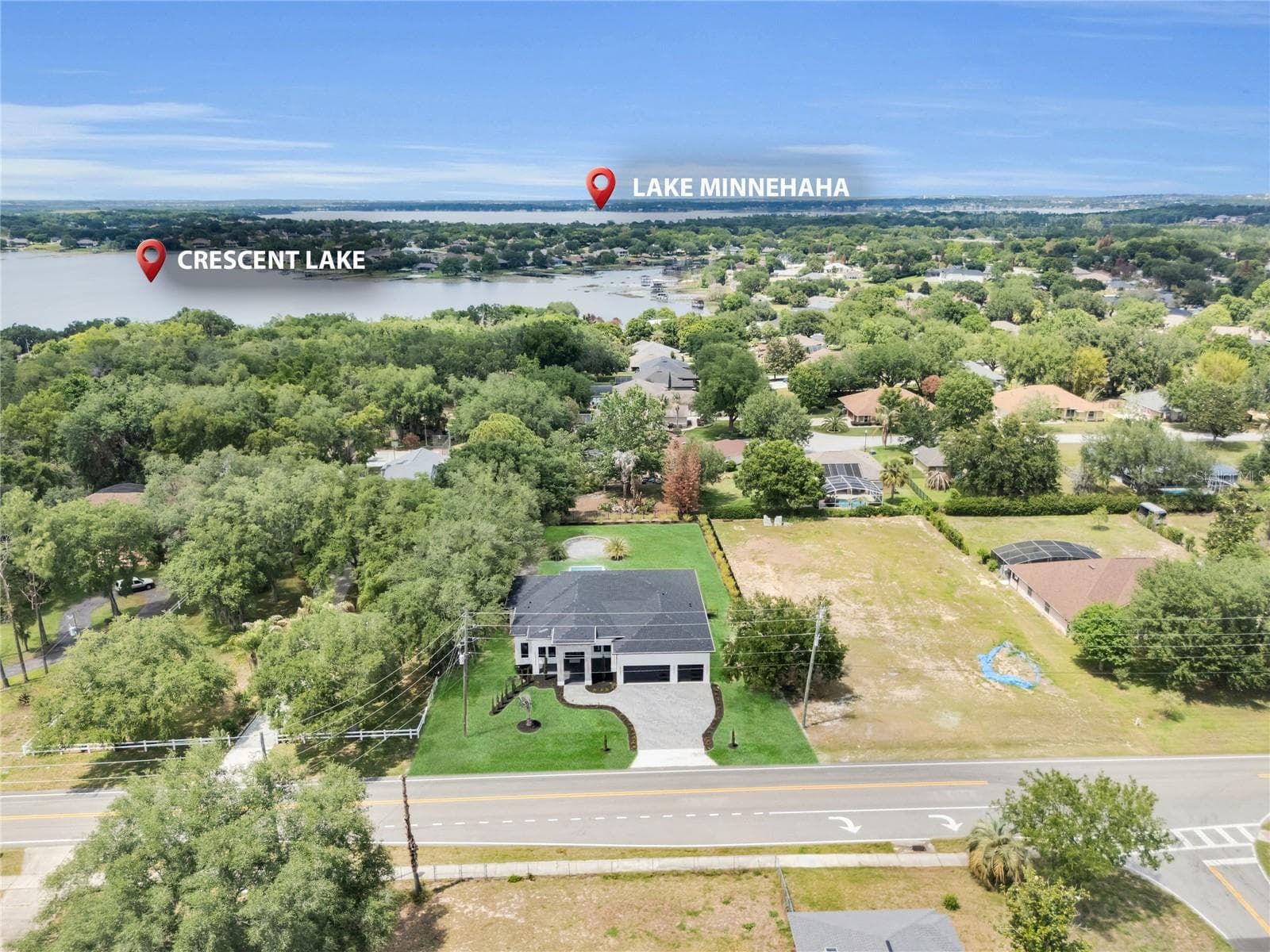 Aerial view of nearby lake area - 11241 OSWALT RD, CLERMONT