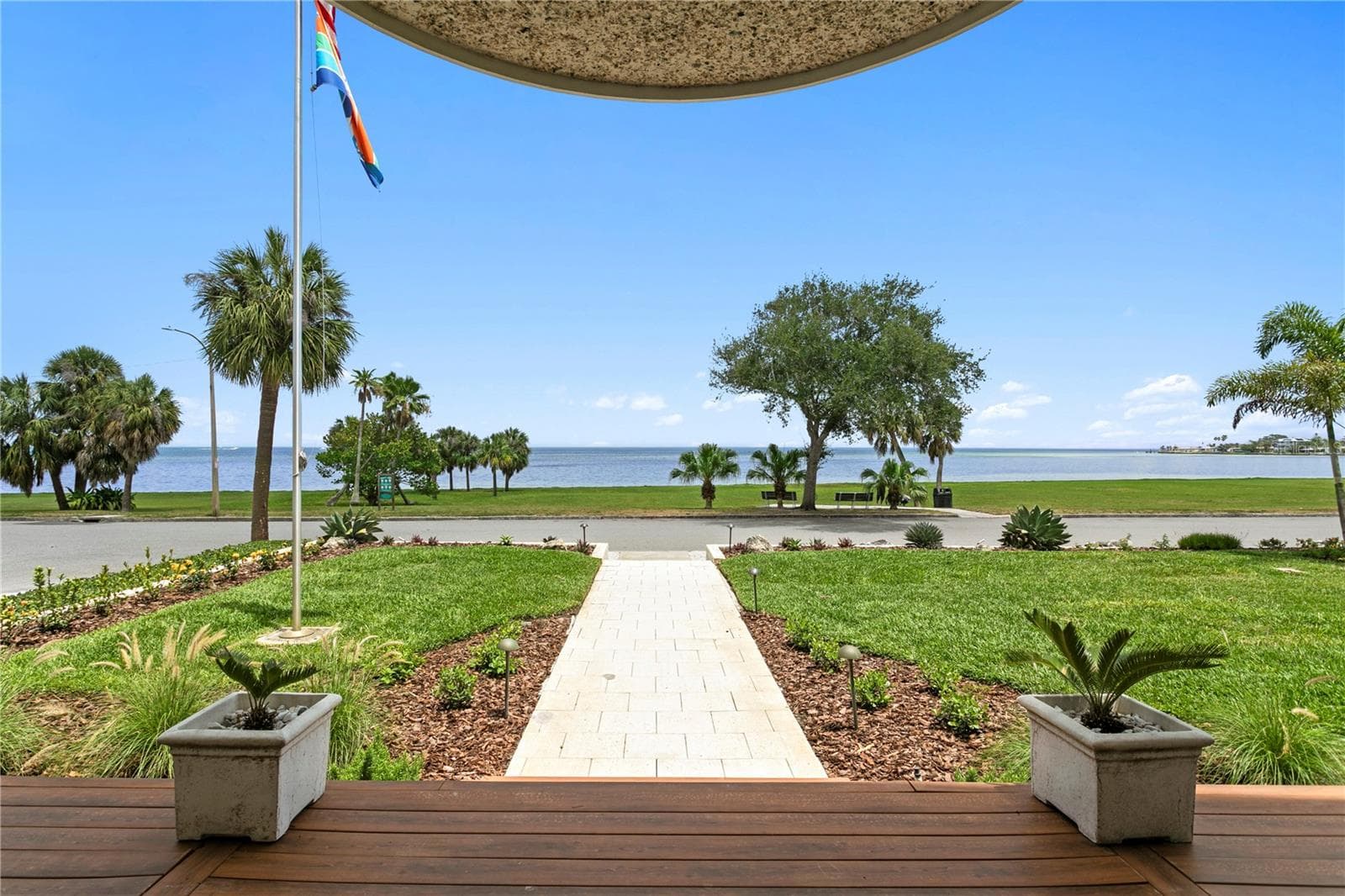 View from front porch overlooking Lassing Park and Tampa Bay. - 1803 BEACH DR SE, ST PETERSBURG
