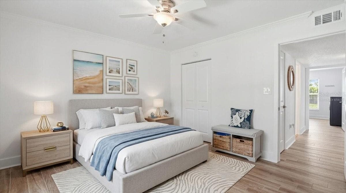 Virtually staged bedroom 1 - 8911 BLIND PASS RD #118, ST PETE BEACH