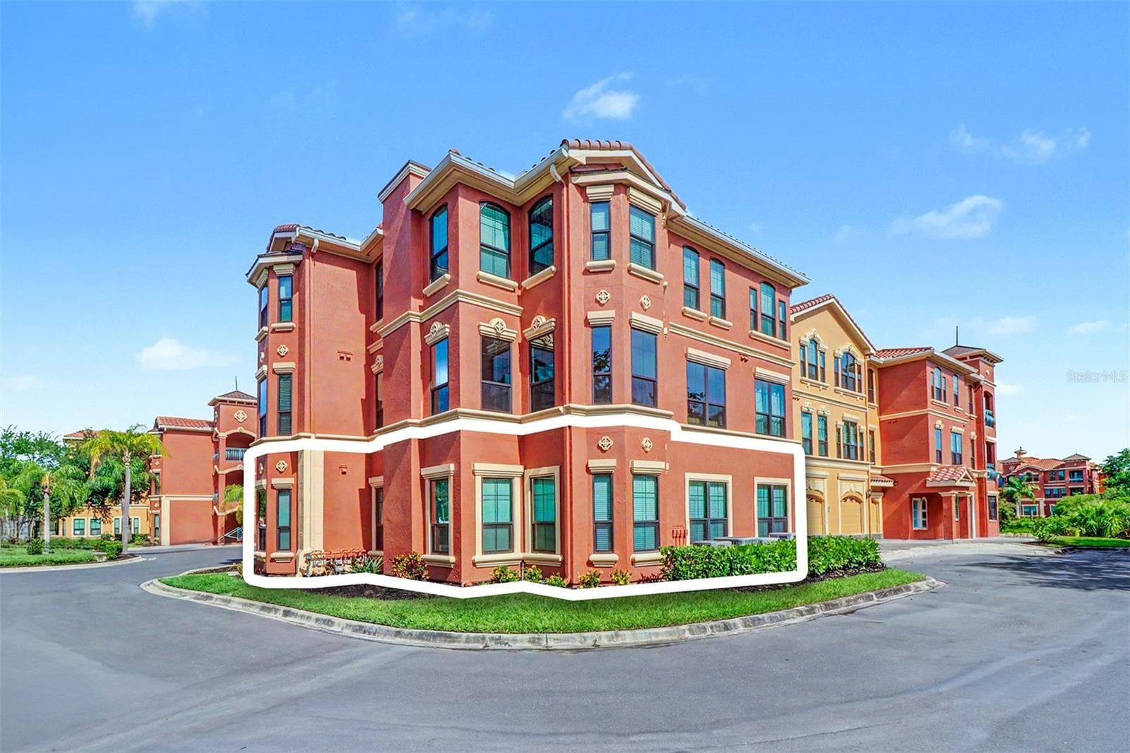 Highlighted condominium shows how it wraps around the corner - 2746 VIA TIVOLI #110B, CLEARWATER