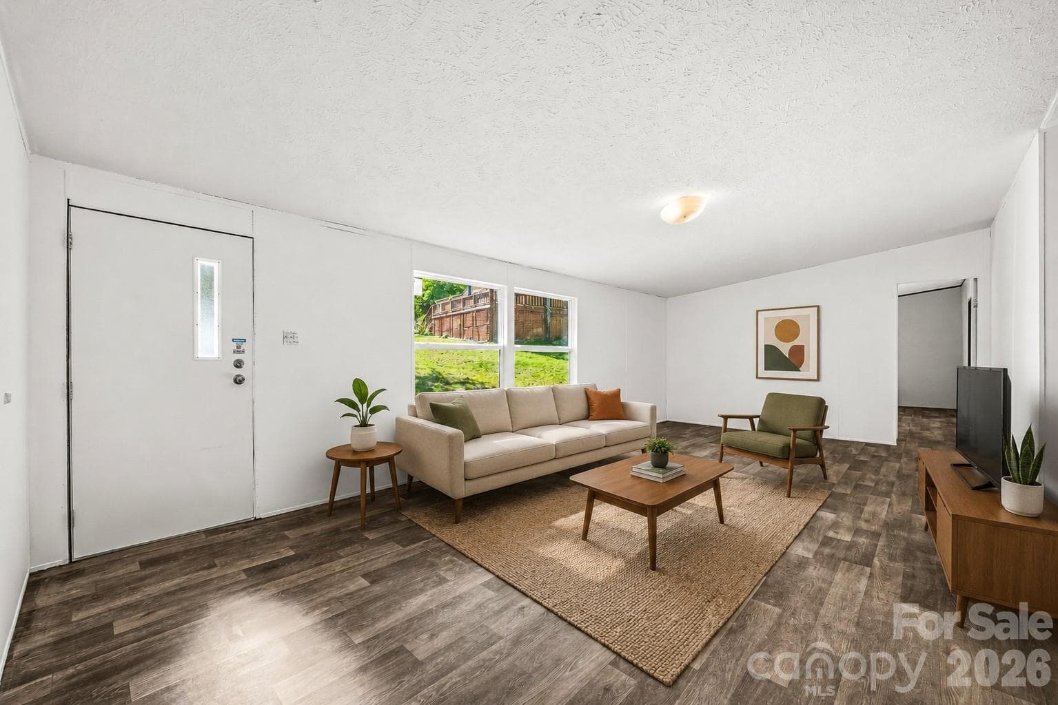 Virtually staged living room - Hendersonville
