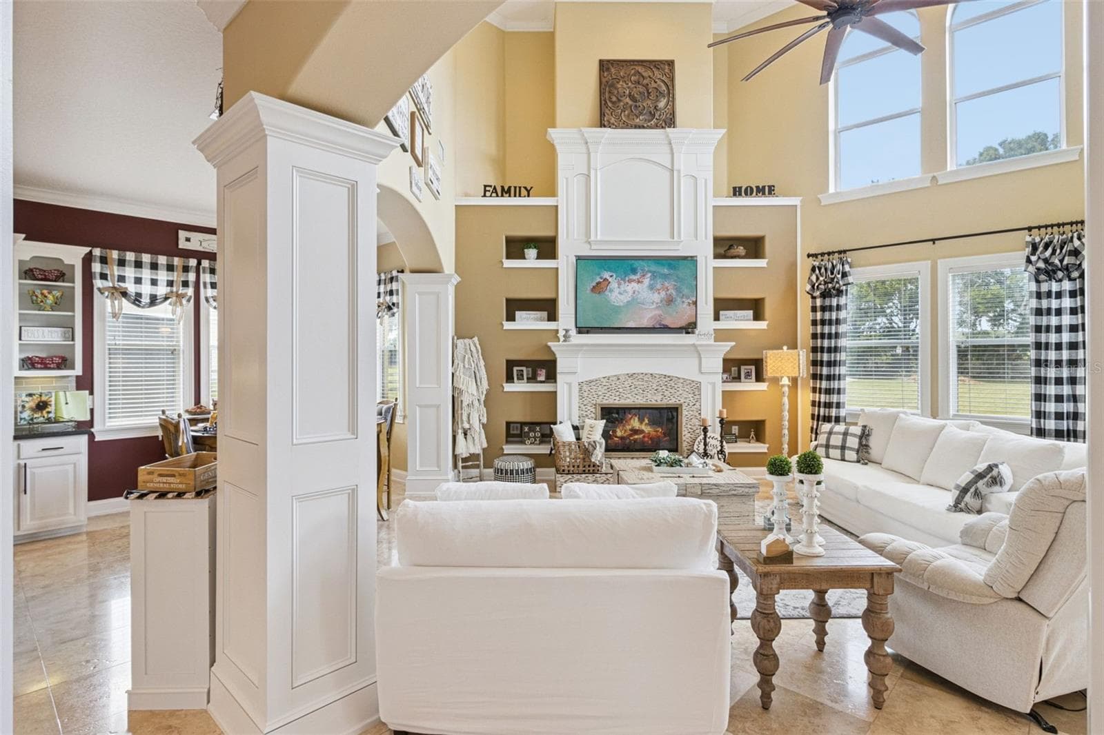 Living room with fireplace #2. - 4524 STONE WALL LN, PLANT CITY