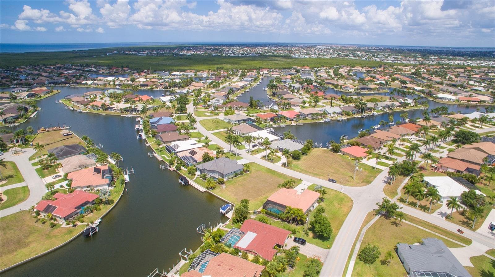 Looking to the west and north towards harbor and Gulf. - 507 MADRID BLVD, PUNTA GORDA