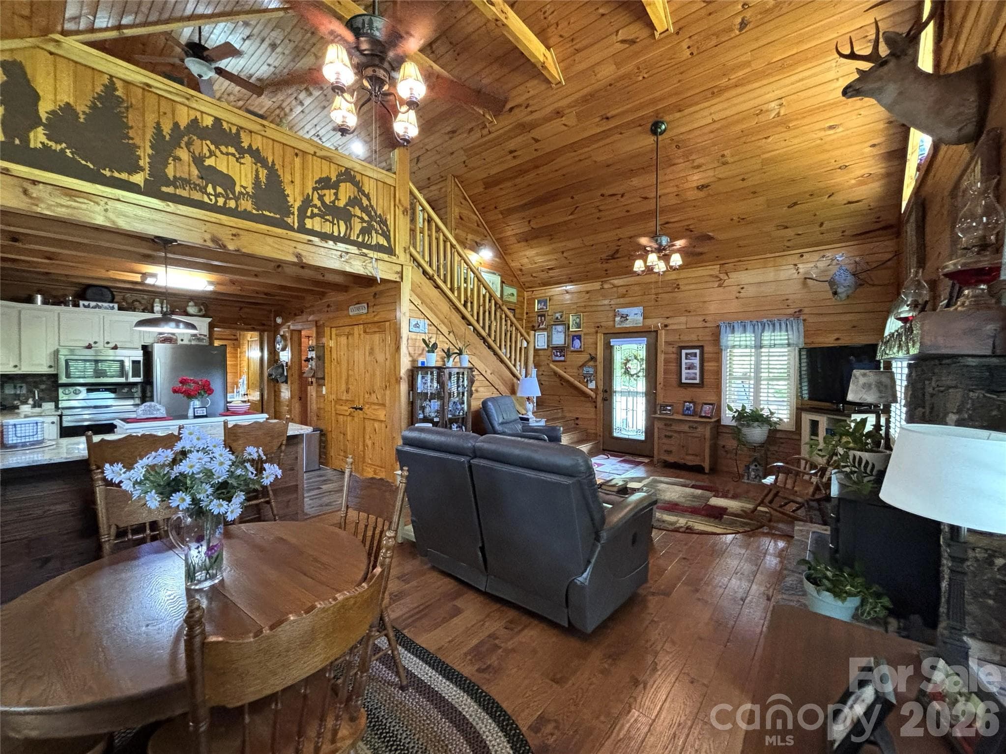Dining area, living room with open concept kitchen. - Maggie Valley