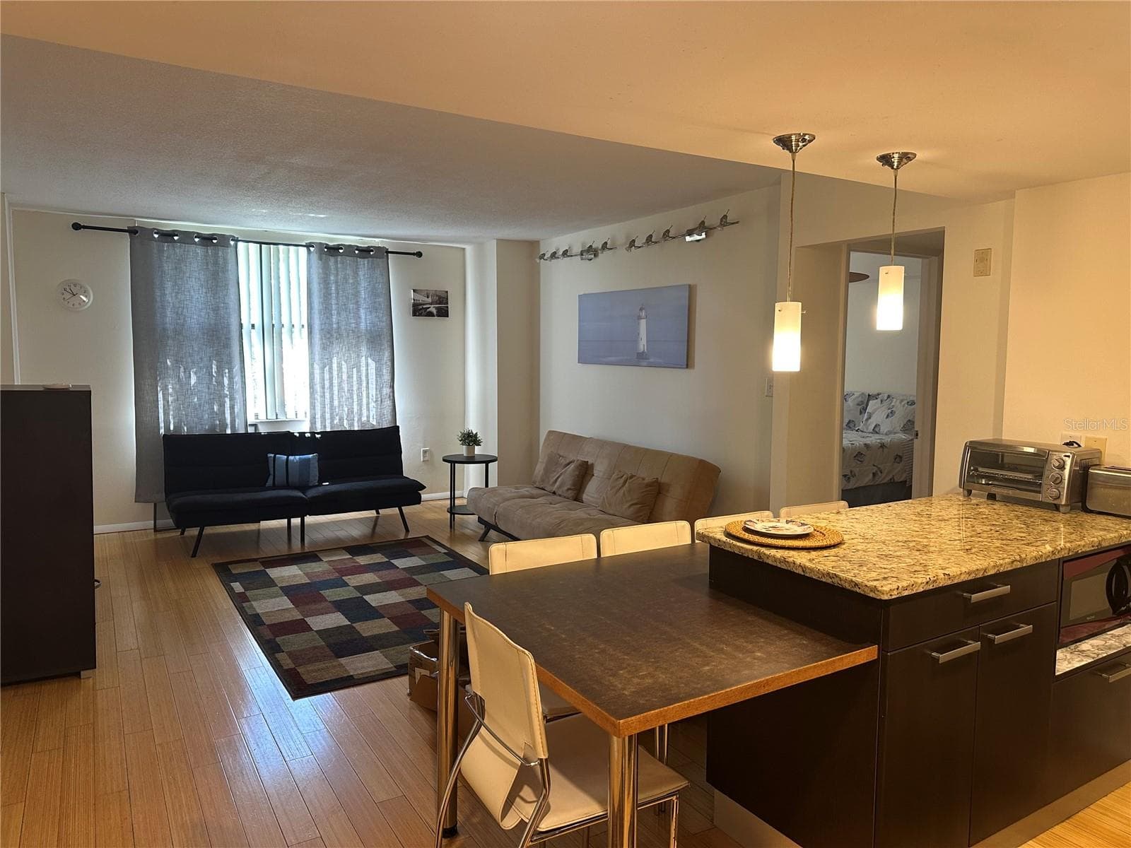 Living roo from Kitchen - 701 S MADISON AVE #410, CLEARWATER