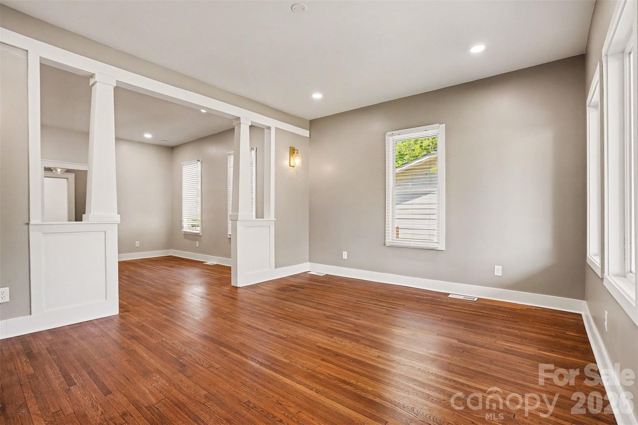 Living Area with Original Refinished Hardwoods - Charlotte