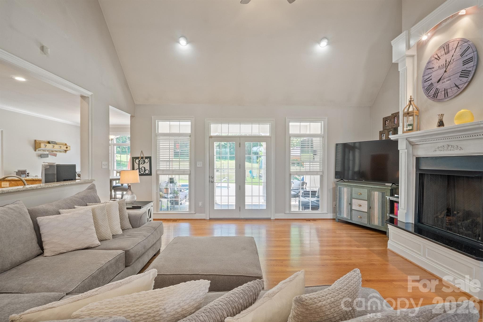 Great room with gas fireplace and vaulted ceilings - Statesville