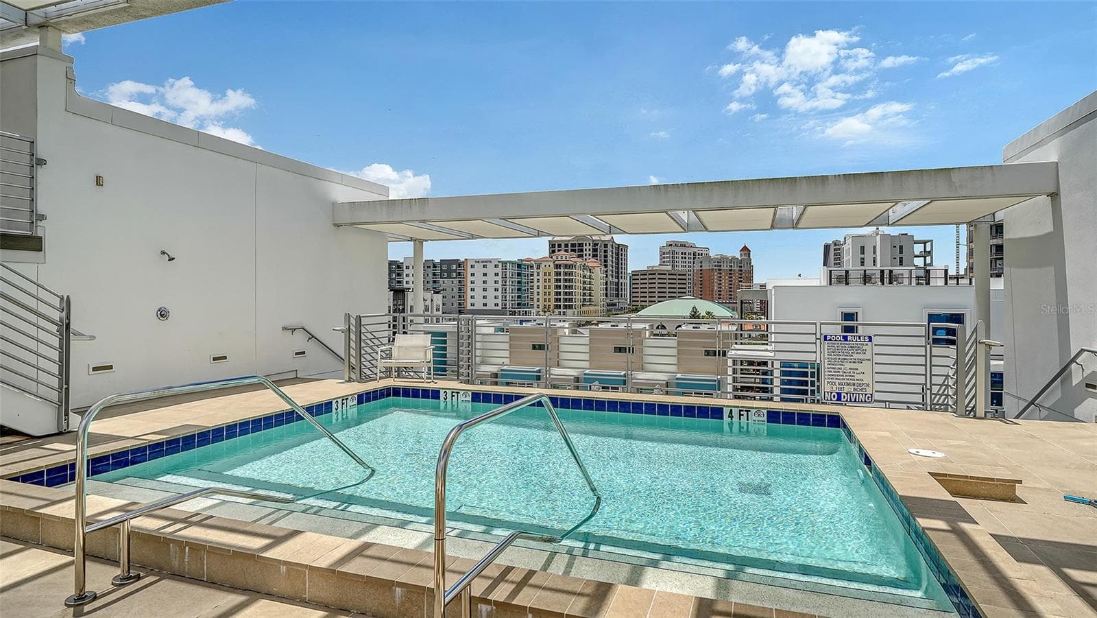 Solar heated rooftop pool wtih unobstructed city views of Sarasota. - 1350 5TH STREET #106, SARASOTA