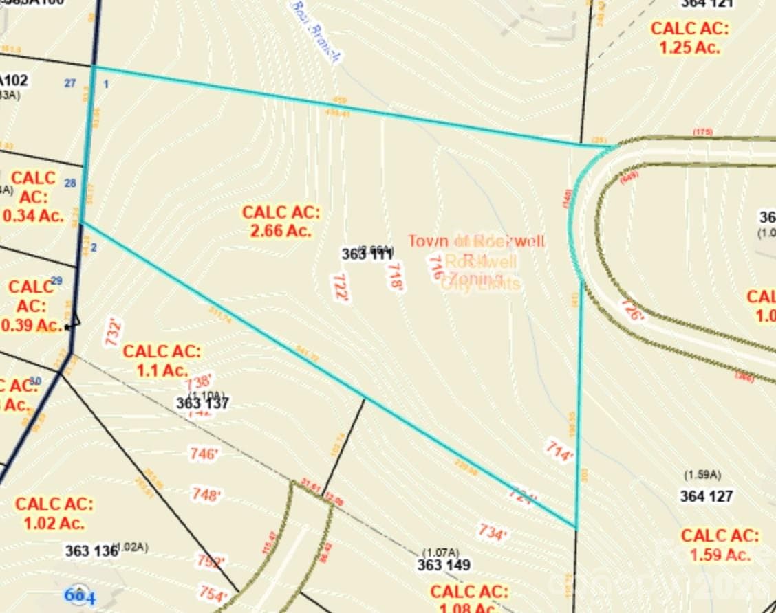 Plat with topography - 0 Briarcliff Road, Rockwell