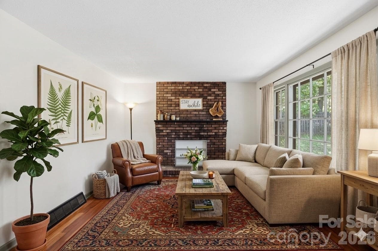 Living Room virtually staged - 38 Nixon Terrace, Asheville