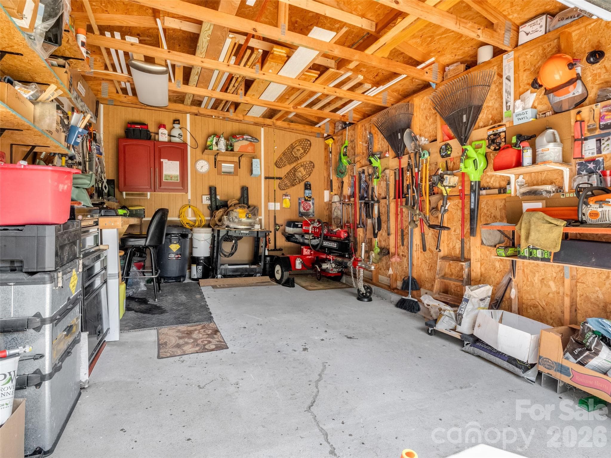 Garage with ample storage - 479 Camp Hill Road, Lake Lure