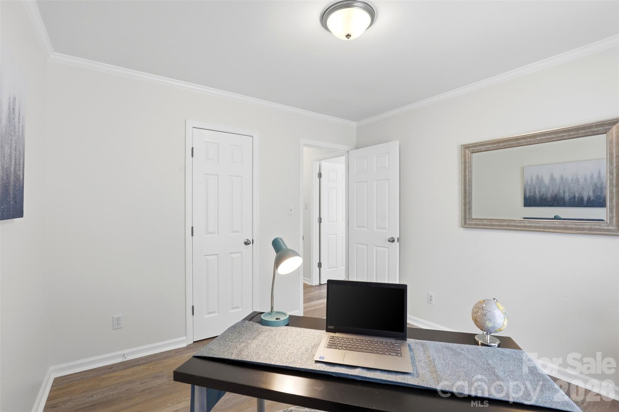 One of three bedrooms. This one is staged for a home office. - 9624 Central Drive, Mint Hill