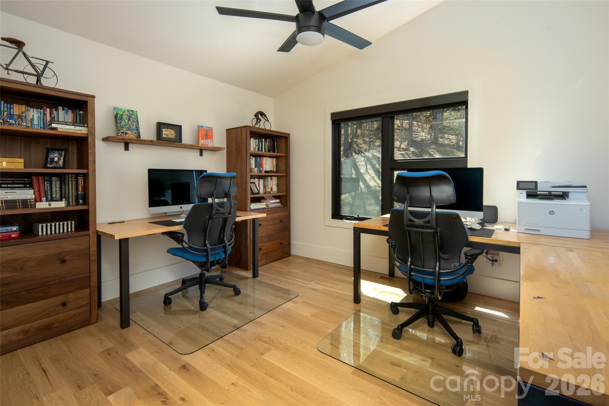Third bedroom on second floor being used as an office. Vaulted ceilings and spacious closet storage. - Asheville