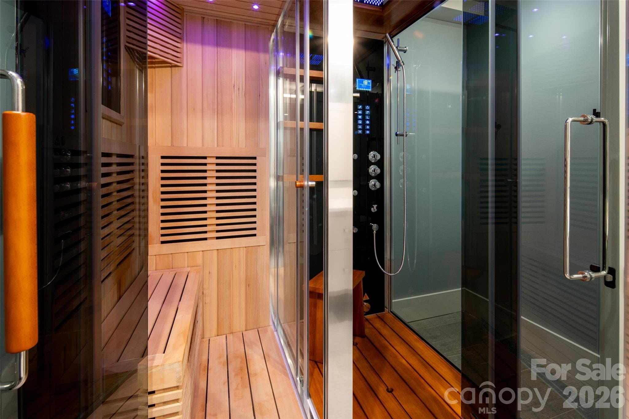 Relax in your lower level bath featuring state-of-the-art steam shower & wet/dry sauna. - Asheville