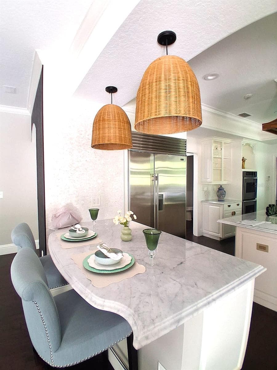 Custom built in Table Marble with New Lighting - 3171 DICK WILSON DR, SARASOTA