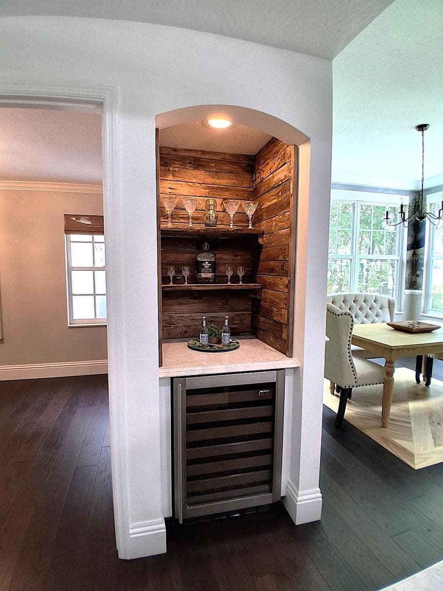 Custom farmhouse Bar and Wine Fridge - 3171 DICK WILSON DR, SARASOTA