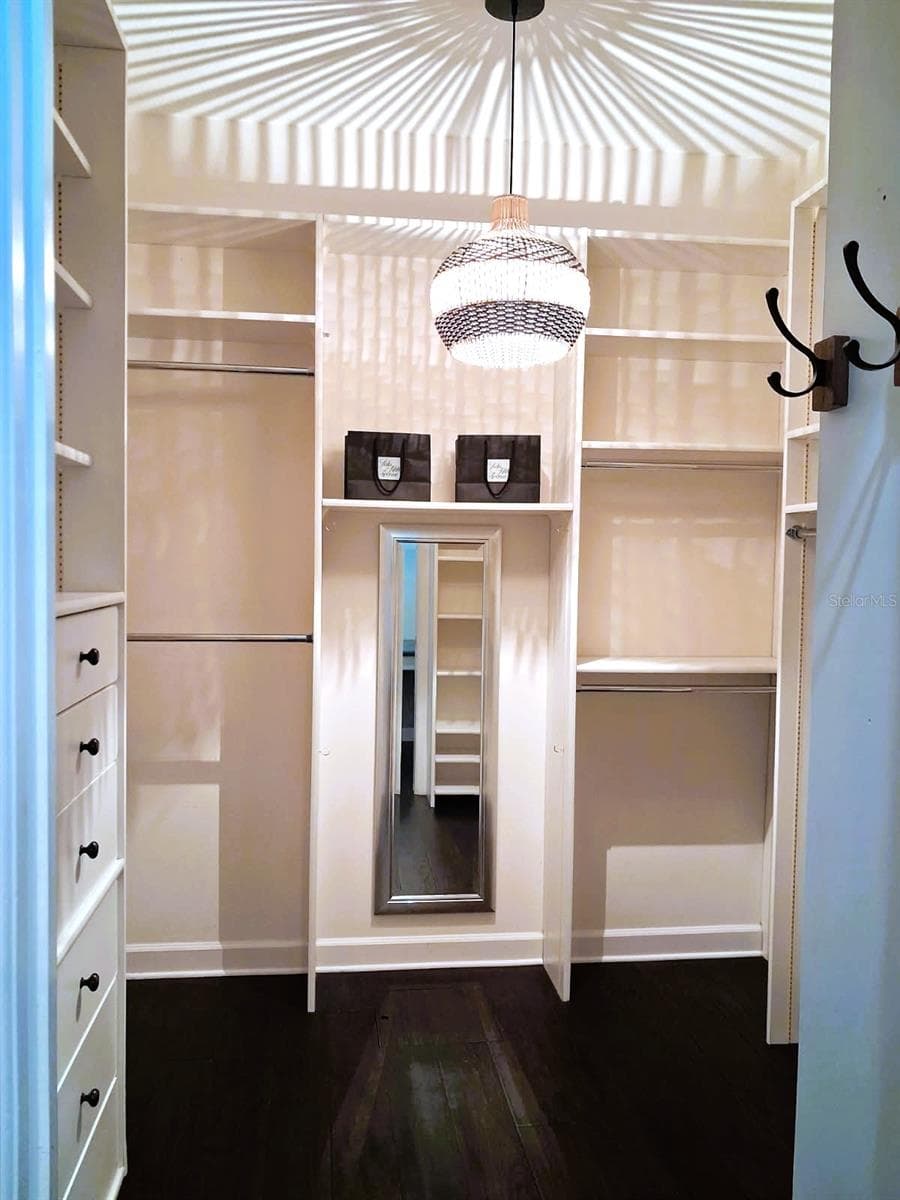 One of 2 Walk In closets for Downstairs Master. Fresh Paint, New Floors & New Lighting - 3171 DICK WILSON DR, SARASOTA