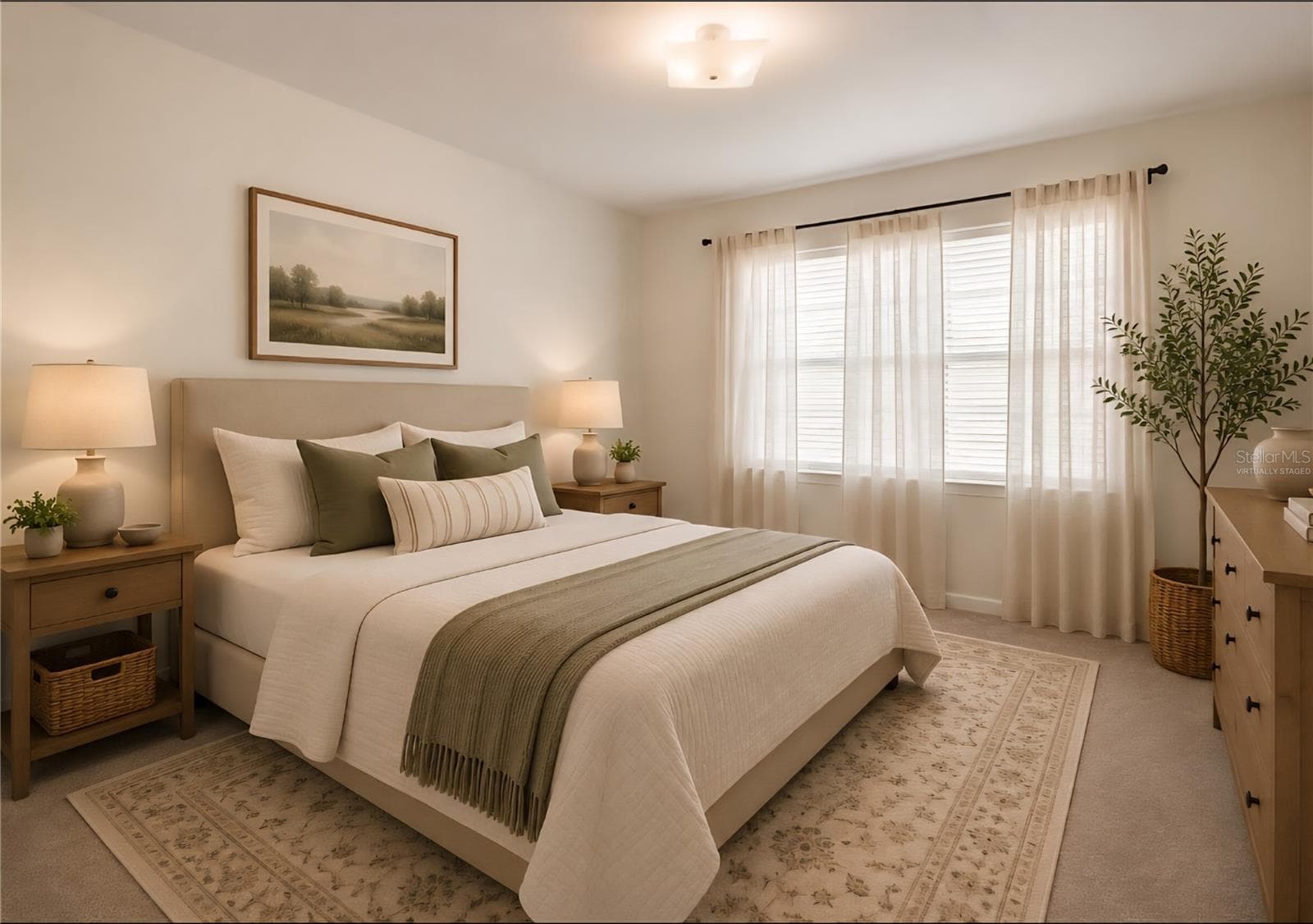 Virtually staged bedroom - 1213 8TH ST NW, WINTER HAVEN
