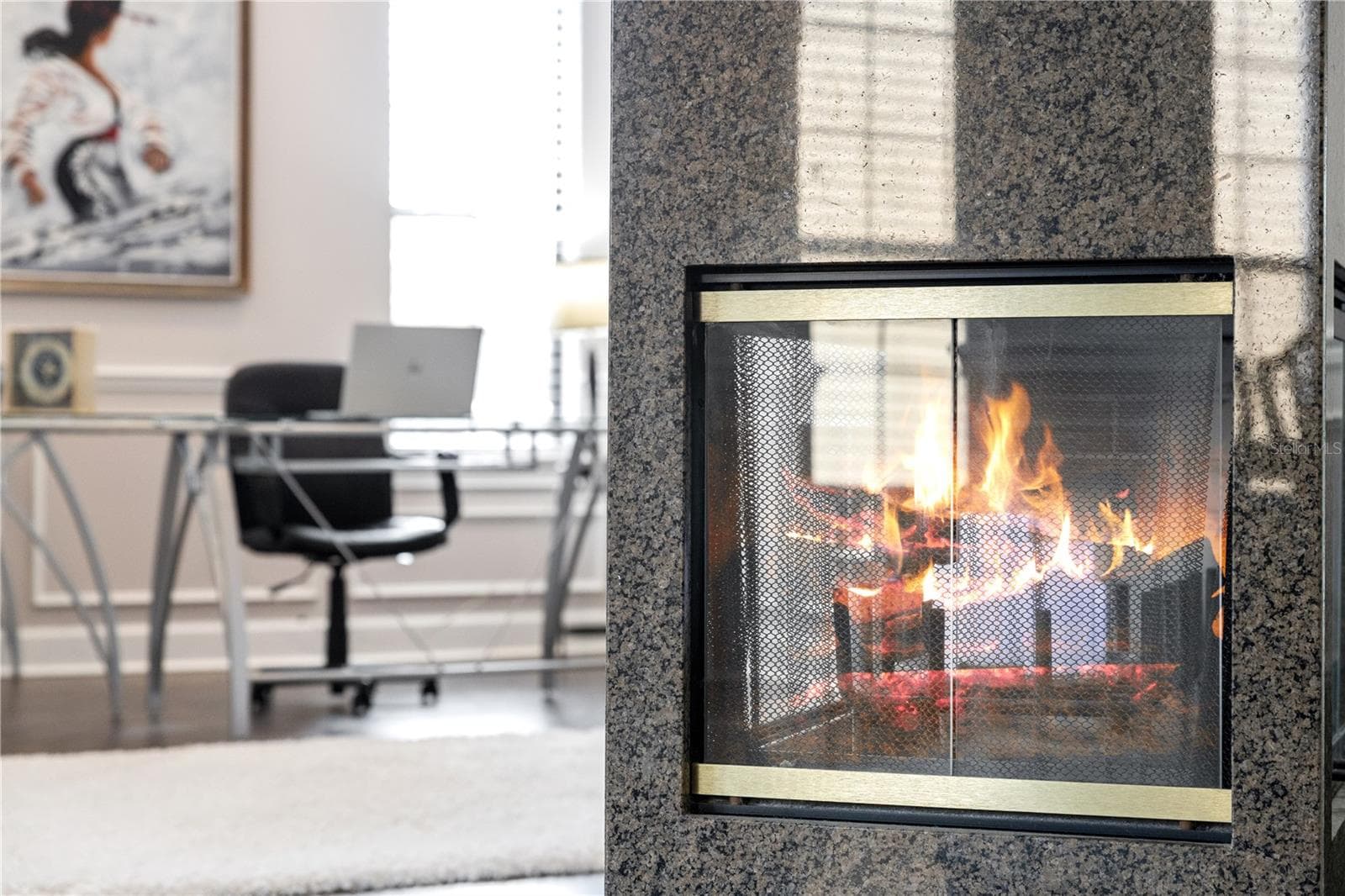 3 sided wood fireplace - 11325 PRESTON COVE RD, CLERMONT
