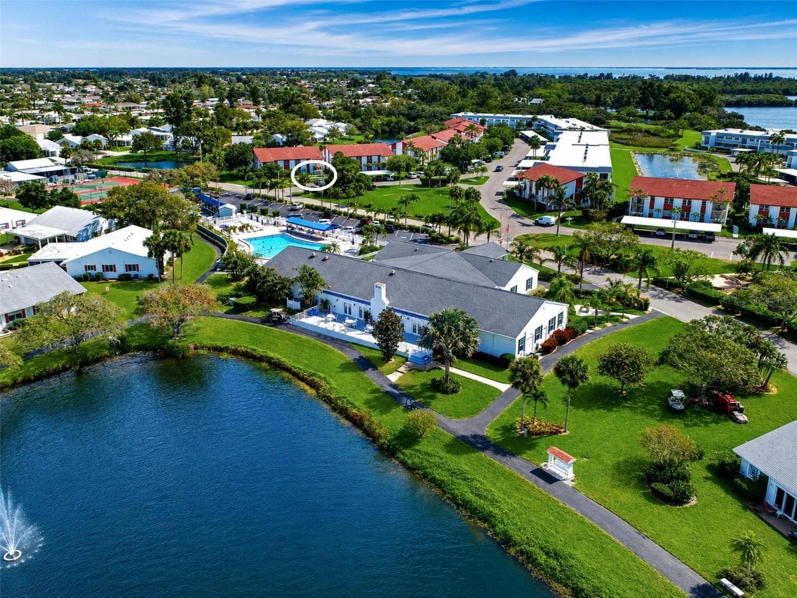 Condo highlighted in white Mt Vernon clubhouse and amenities - 4853 INDEPENDENCE DR, BRADENTON