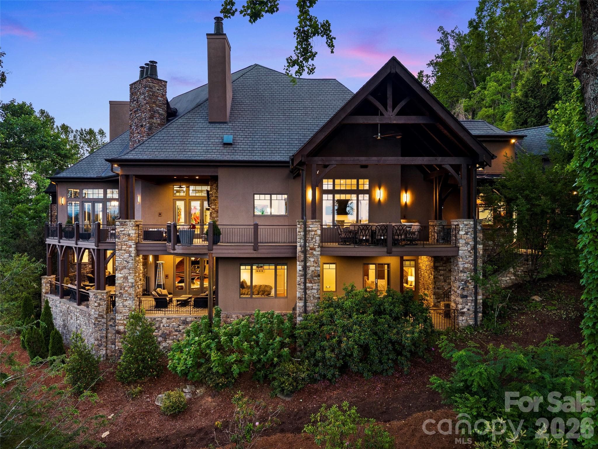 North side of the house with dual decks - 47 Ridge Pine Trail, Arden