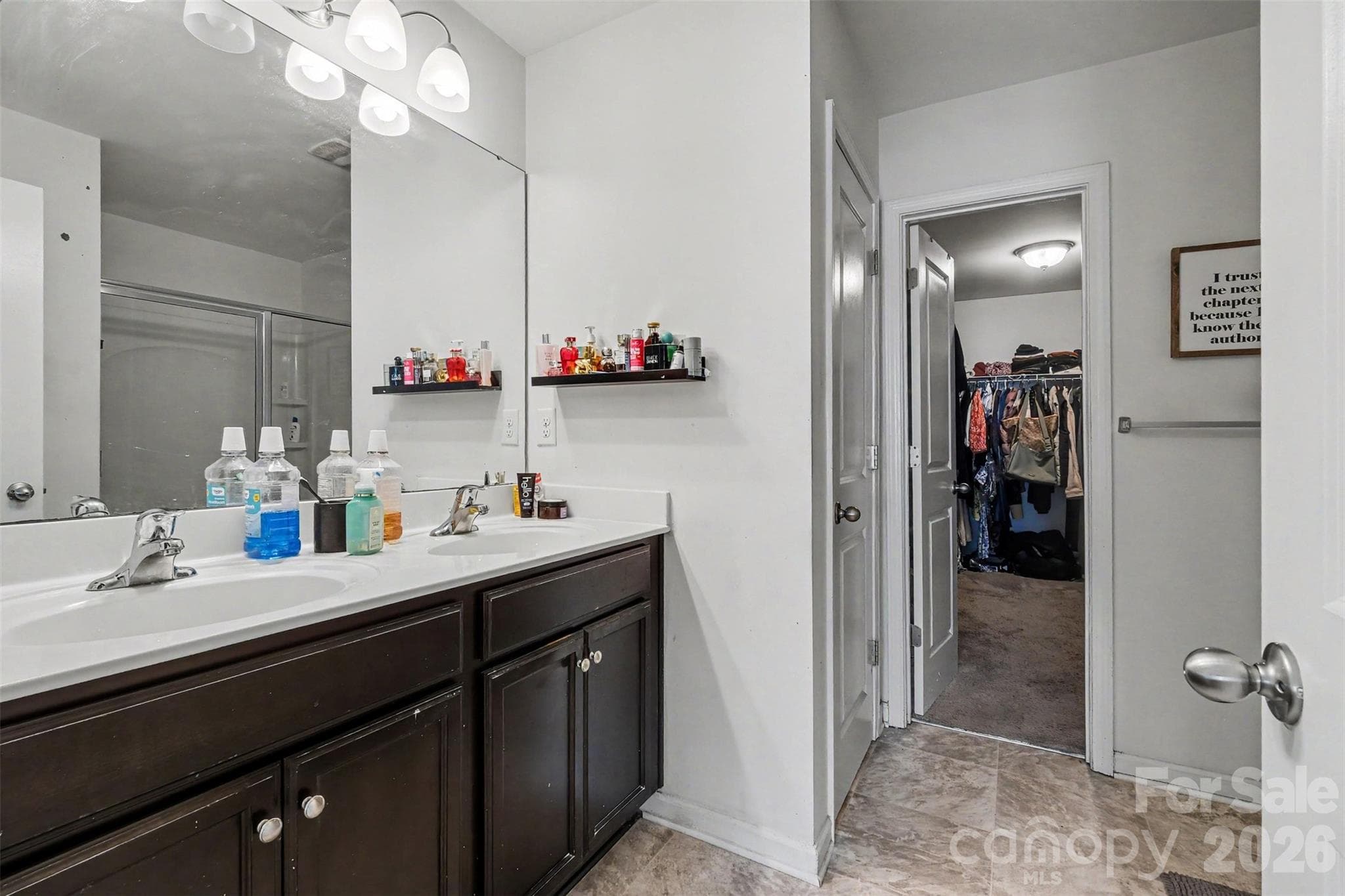 Primary Bathroom w/ oversized walk-in closet - 8515 Mansell Court, Charlotte
