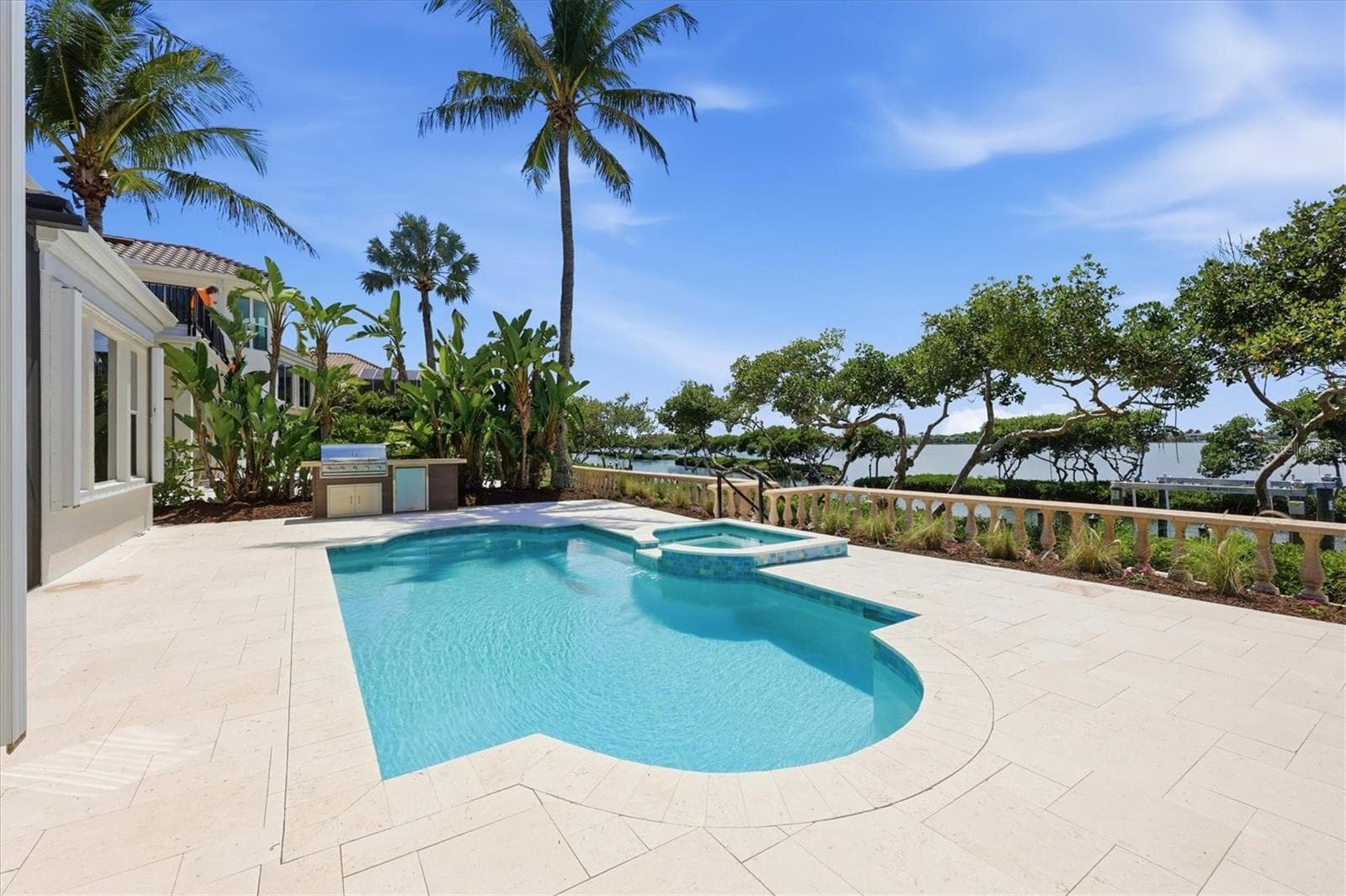 New pool deck and new outdoor kitchen - 3606 FAIR OAKS PL, LONGBOAT KEY