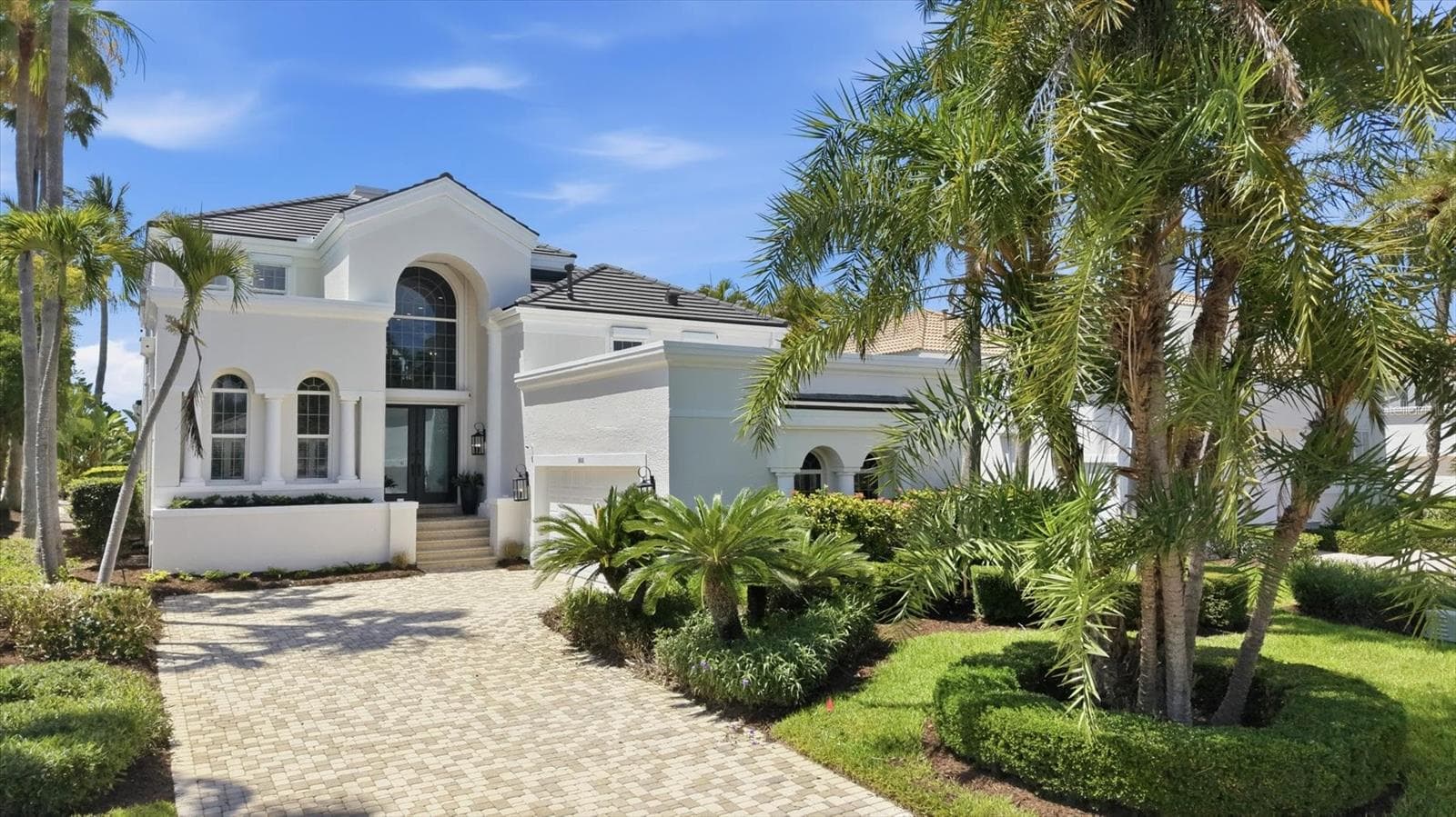 Front View, Paver Driveway and Front Entry - 3606 FAIR OAKS PL, LONGBOAT KEY