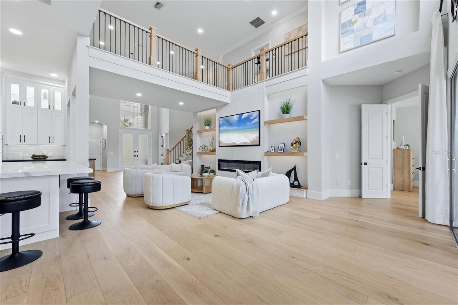 Family Room with View of 2nd Floor Sitting Area - 3606 FAIR OAKS PL, LONGBOAT KEY