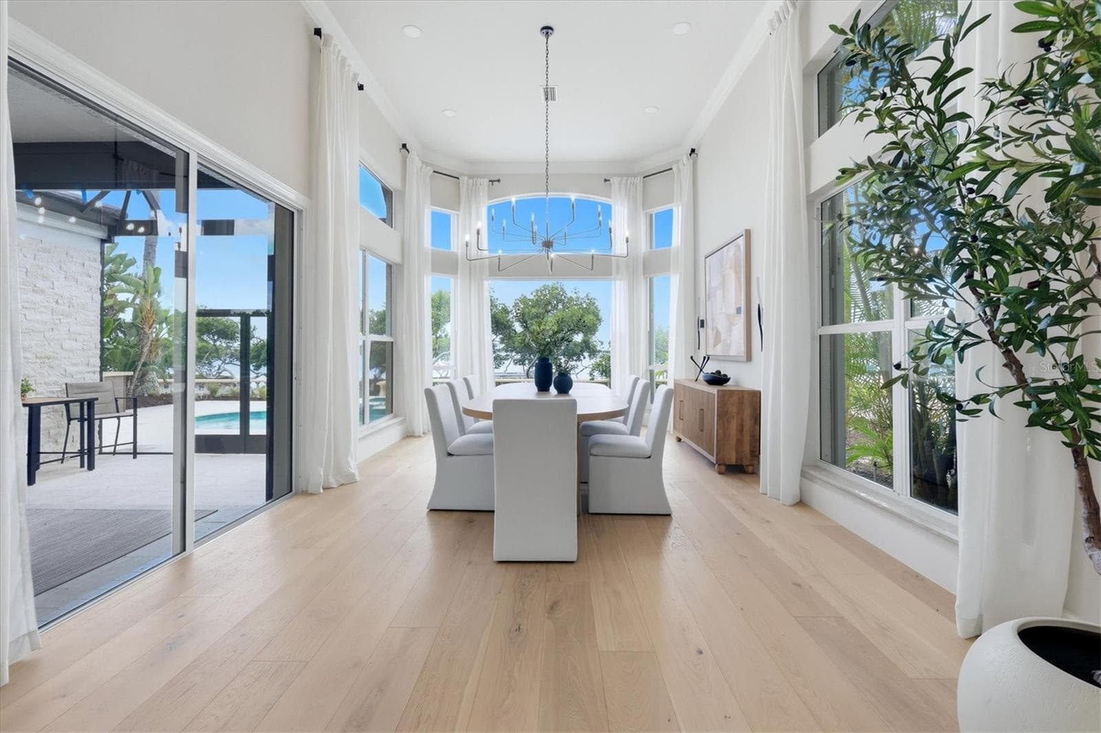 Dining Room is Surrounded by Windows with Bay Views - 3606 FAIR OAKS PL, LONGBOAT KEY