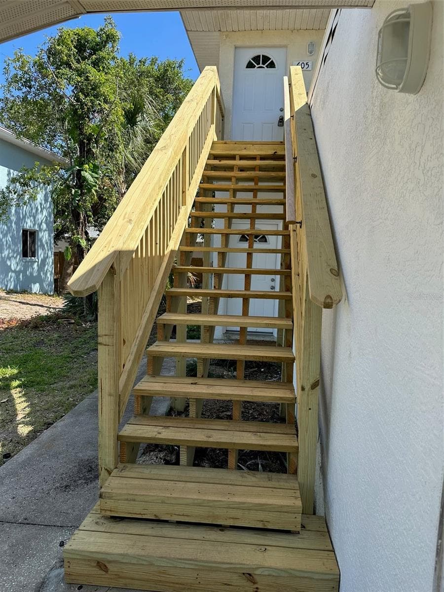 Stairs to upper unit 605 - 601 E 2ND AVE, NEW SMYRNA BEACH