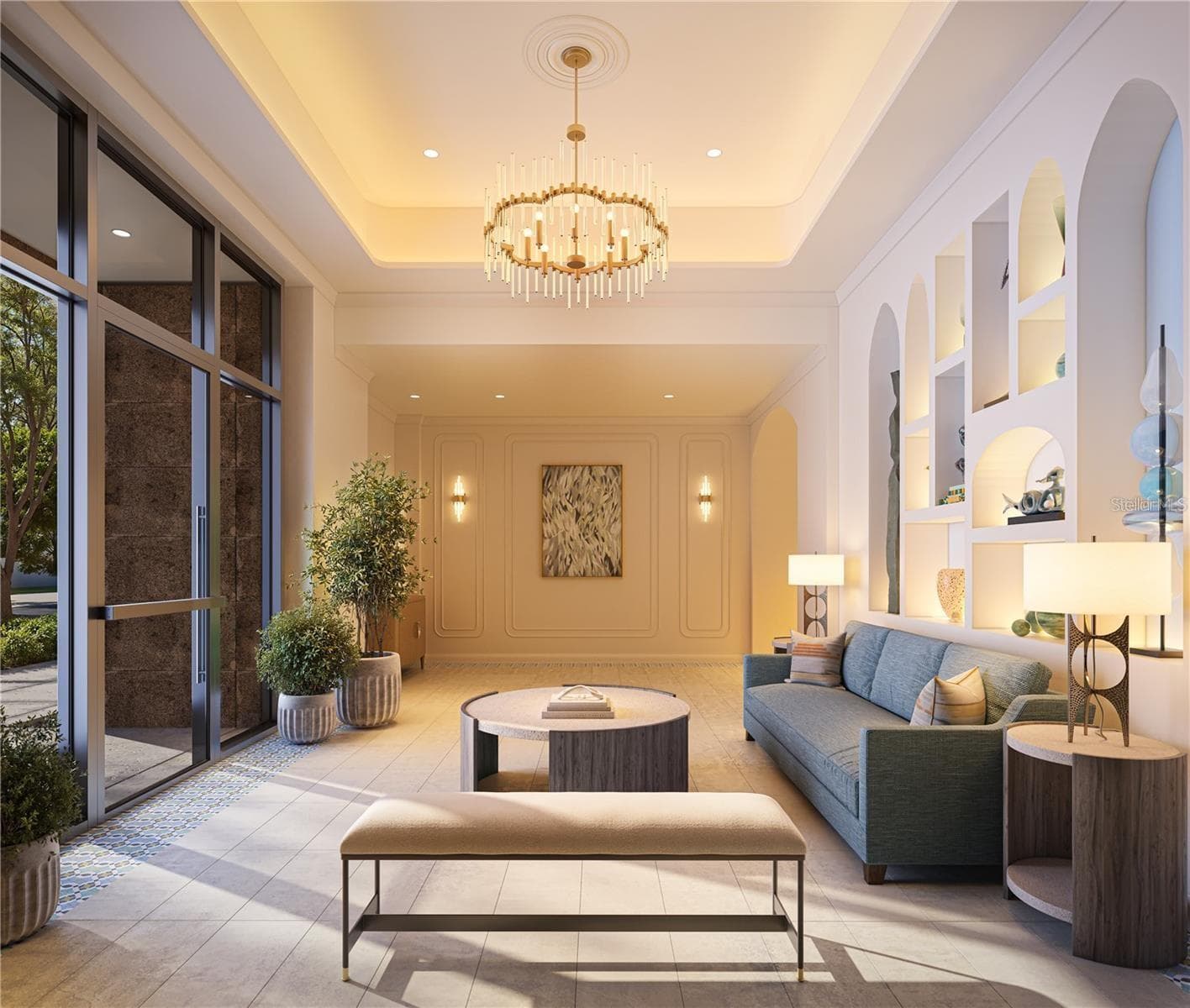 With niches, warm lighting and crown molding, the lobby feels like an extension of your home. - 749 BURLINGTON AVE #600, ST PETERSBURG