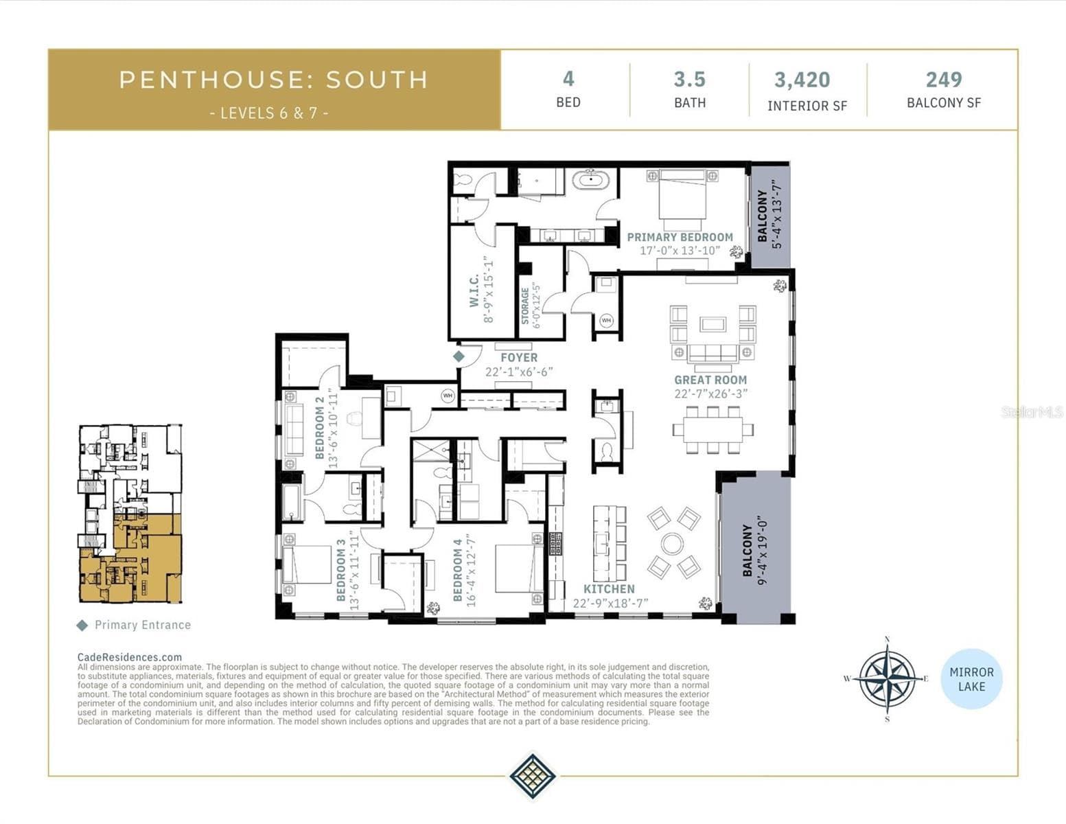 The penthouse split floor plan feels like a single family home - 749 BURLINGTON AVE #600, ST PETERSBURG