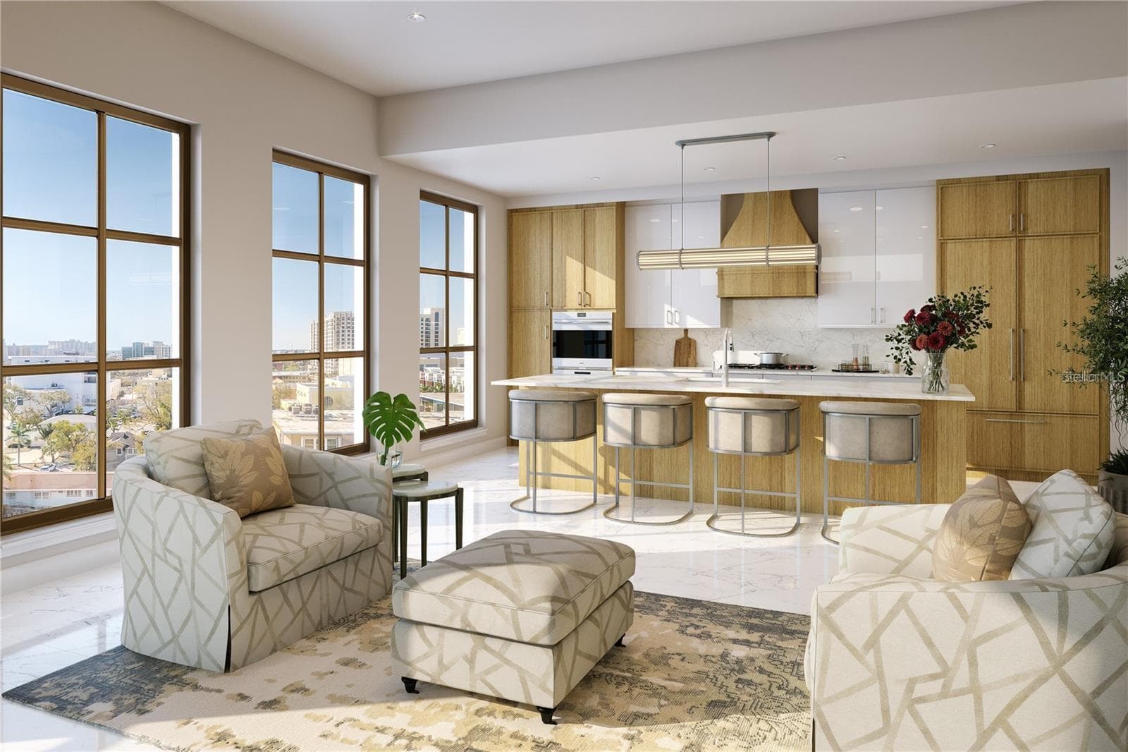 Gas run Subzero and Wolf appliances highlight the kitchen but you can't forget the windows! - 749 BURLINGTON AVE #600, ST PETERSBURG
