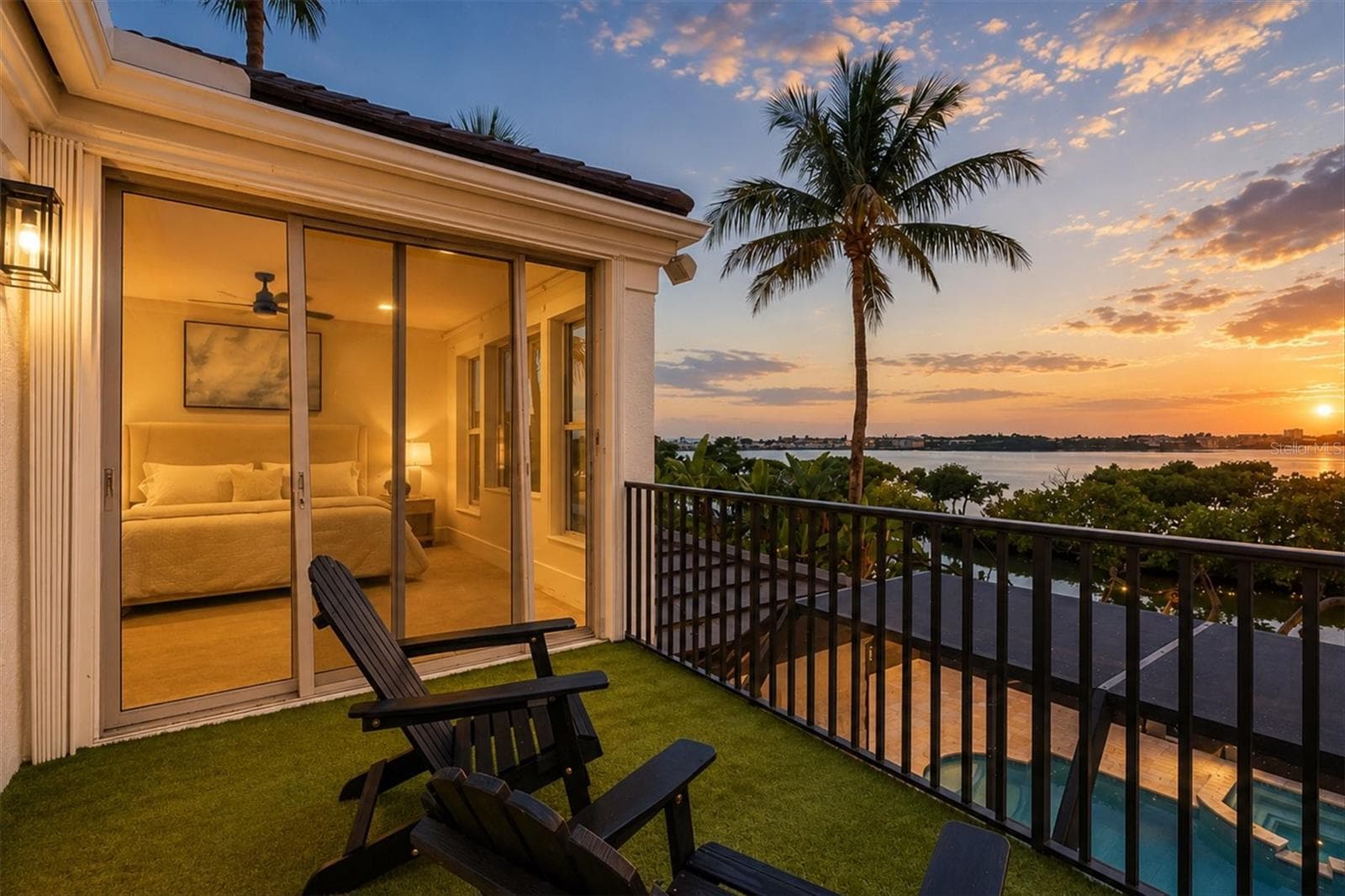 Second Story Balcony at Sunset - 3606 FAIR OAKS PL, LONGBOAT KEY